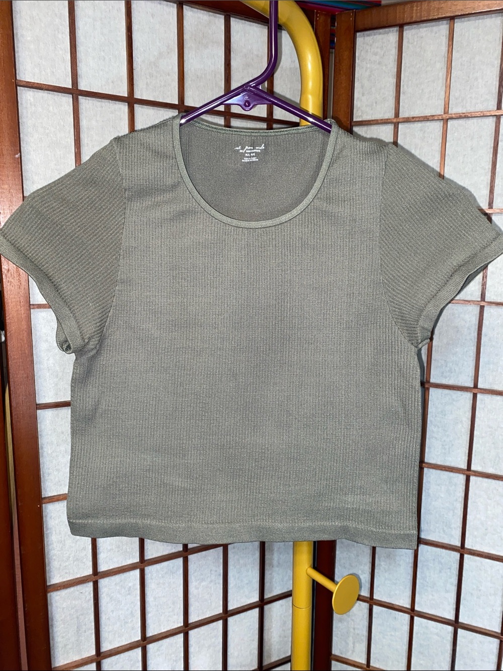 Urban Outfitters Olive Ribbed Crop Top